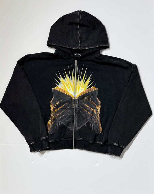 "Path of Light" Washed Zip-Up Jacket